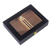 ZLMMY Cigar Box Travel Humidor - with Hygrometer and Humidifier Transparent Glass Window Cigar Box Travel Box Cigar Box Portable Removable
