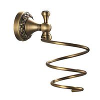 LIUCS Black Bath Hanger, Copper Hair Dryer Holder, Wall Bracket for Spiral Fan