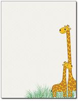Baby Mama Giraffe Stationery Paper - 80 Sheets - Great for Baby Showers, Birth Announcements, and Children's Party Invitations