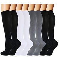 Copper Compression Socks For Men & Women -8 Pairs- Best for Running, Athletic, Medical, Pregnancy and Travel