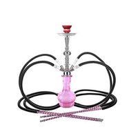 4 hose 20" Pink Hookah shisha nargila club narguile nargile glass water Vase set