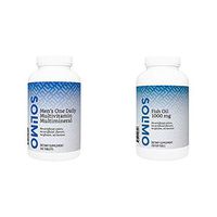 Amazon Brand - Solimo Men's One Daily Multivitamin Multimineral, 365 Tablets, Value Size - One Year Supply & Solimo Fish Oil 1000 mg, 250 Softgels, Eight Month Supply