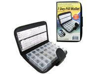 7-Day Pill Wallet in Transparent and Black - Set of 6