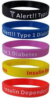 Max Petals 5 Pack - Diabetes Type 1 Insulin Dependent Silicone Bracelet Wristbands