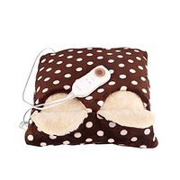 LISI Heated Foot Warmer, 9 Kinds of Temperature Heating Pad with Double Spiral Fast Heating Technology, for Feet Knee Back Abdomen Size:3838Cm,Brown