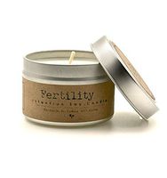 Fertility Soy Intention Candle 4oz. Travel Tin Red Currant Fresh Water Pearl Quartz Crystal Gemstones Aloha Elixir Made in Hawaii