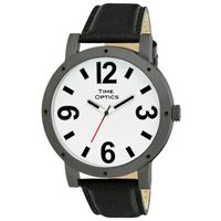 Fashion Low Vision Watch with Large Numbers - Black Leather Band