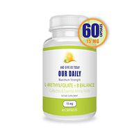 Our Daily Vites L-Methylfolate 15 mg + B Complex Plus Balance 5-MTHF Active Folate, Methylated B12, B9, B6, B2 Brain, Heart & Fetal Health, Non-GMO, Gluten Free 60 Count (2 Month Supply)