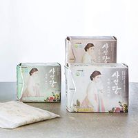 Saimdang Korean Cotton Feminine Pads with Wings 45 Count - Natural, Herb Infused - Multi-Size Pack (25 Liners + 10 Regular Pads + 10 Large Pads)