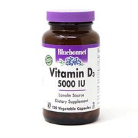 BlueBonnet Bluebonnet Vitamin D3 5000 IU Vegetable Capsules, 120 Count (743715003699)