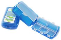 iGo 6 Compartment Travel Case - Great for Pills, Swabs. Coins, Jewelry, Etc. - Available in Assorted Colors