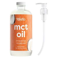 Kiss My Keto MCT Oil 32 oz — Premium MCT Oil C8 & C10 + Dosing Pump | Coconut Oil Medium Chain Triglycerides from Sustainable Non-GMO Coconuts | for Keto Coffee & Tea, Salads, Keto Shakes