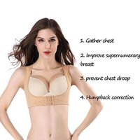Humpback Posture Corrector, Women Chest Brace Up, Prevent Chest Hunchback, Sagging, Posture Corset Bra X Strap Vest (Skin, X-Large)