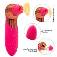 Female Tongue Vibrate Toy Oral Tongue Simulator, 30 Frequency Vibration& Suction Wand Massaging Women's Pleasure Toy