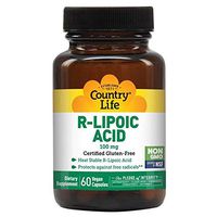 Country Life R-Lipoic Acid 100 mg, 60 Vegan Capsules, Antioxidant, Gluten-Free