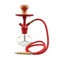 14 Inch Modern 1 Hose Hookah Kit, Handmade All Glass Hookah Set with Heat Management System Silicone Hookah Bowl(3Colours),C