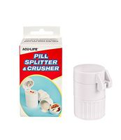 Acu-Life Pill Crusher and Grinder | Crushes Pills, Vitamins, Tablets | Stainless Steel Blade | Includes Storage Container | White