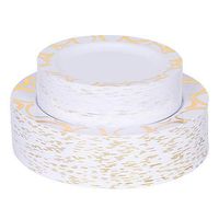 Kosiehouse 80 Pcs Plastic Disposable Dinnerware Plates Set - 40x10.25" Dinner Plates and 40x7.5" Appetizer/Dessert Plates for Party, Wedding, Reception and Buffet Catering Tableware