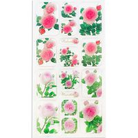 Frontia Cute Flower Floral Japanese Stickers Seals Envelope 3D Puffy Sparkle Glitter dot Decoratiove Gift Label