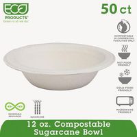 ECOPRODUCTS EPBL12PK Compostable Sugarcane Dinnerware, 12oz Bowl, Natural White, 50/Pack
