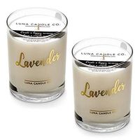 LUNA CANDLE CO. Fragrant, Lavender Scented Jar Candle, 11oz. Glass, Natural Soy Wax, Up to 110 Hours of Burn Time, for Any Occasion, Elegant, Relaxing, Soothing (2 Pack)