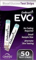 Embrace EVO Blood Glucose Test Strips, 50ct Vial
