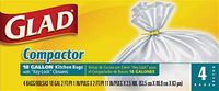 Glad 6638985 18 gal Compactor Bags Key-Lock44; White - Pack of 4