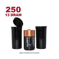 W Gallery 250 Black 13 Dram Pop Top - Airtight Smell Proof Vials - Plastic Medical Grade Prescription Bottles for Pills Herbs Flowers Supplements, Bulk Pack, Not Glass Jars