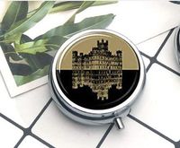 Downton Abbey Inspired Compact 3 Compartment Medicine Case, Pill Box for Pocket or Purse Pill Box Decorative Pill Case with Gift Box