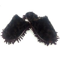 Selric Washable Detachable Chenille Mop Slippers Coffee, Floor-Cleaning Dusting Slippers, House Cleaning Tool Vamp is Made of Smooth Warm Soft Rose Velvet Fabric 9 7/9 Inches Size:5.5-8.5.