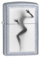 Zippo Lighter: Nude Girl Against the Glass - Street Chrome 78165