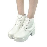 Short Boots,Neartime Ladies Ankle Flat Oxford Leather Casual Shoes Lace-Up Round Toe Outdoor Short Boots