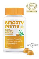 SmartyPants Adult Probiotic Complete; Probiotics & Prebiotics; Digestive & Immune Support* Gummies; 7 billion CFU, VEGAN, NON-GMO, NO REFRIGERATION REQUIRED, Lemon Creme; 60 COUNT, 30 DAY SUPPLY