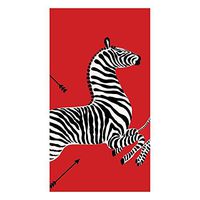 Caspari Zebras Paper Guest Towel Napkins in Red - Four Packs of 15