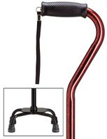 Walking Cane Quad Cane Red Granite Small Base 5" X 8"