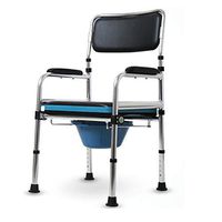 Bedside Commode Shower Chair,Folding Toilet Seat Chair,Aluminum Portable with Toilet Style Seat,Adult Bathroom