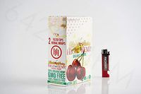 Bundle - 2 Items - Full Box Organic Wraps Cherry - Tobacco Free, Vegan, Non-GMO Rolling Paper Wraps with Patriot Disposable Lighter