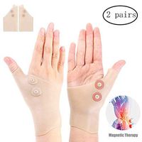 ZZYYZZ Arthritis Hand Compression Gloves, Magnetic Breathable Gel Wrist Thumb Brace Pain Relief Hand Gloves,for Carpal Tunnel, Computer Typing (2 Pairs)