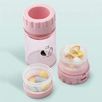 Pill Crusher Cutter Splitter Grinder - [3 in 1] - Pill Crusher Pulverizer Divider - Small Pill Box Container - Water Cups ZIPSAK (Pink)
