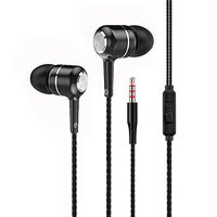EKIND Magnetic Stereo in-Ear Headphones with Microphone and Volume Control (E41, Black)