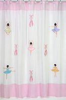 Sweet Jojo Designs Ballet Dancer Ballerina Kids Bathroom Fabric Bath Shower Curtain
