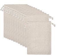 calary 7.8x9.8Inch Double Canvas Drawstring Bag Cotton Pouch Gift Sachet Bags Muslin Bag Reusable Tea Bag 7.8x9.8 Inch/10pcs