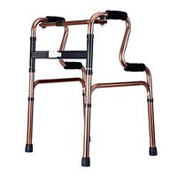 ZWJ-Rolling Walkers Auxiliary Walker Fracture aid Elderly armrest Disabled, Obese Patients Walking Frame Height Adjustable (Color : Metallic, Size : #1)