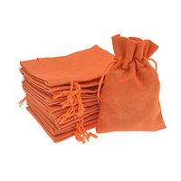 Bezall 20pcs Drawstring Burlap Jute Sacks Jewelry Candy Pouch Christmas Wedding Party Favor Gift Bags (Orange, 2.7 x 3.5")