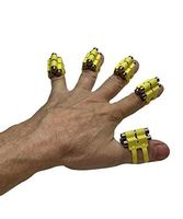 Finger Weights Original - Set of 5 - for Music Sports Gamers and Health Black or Multicolor Grip Strength Hand Grip Strengthener Speed Trainer (Yellow)