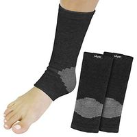 Vive Ankle Compression Sleeve - Bamboo Charcoal Support Sock Stabilizer - Men, Women Plantar Fasciitis Pain Relief - Stabilizing for Improved Circulation, Sports, Running, Arthritis, Sprains, Strains