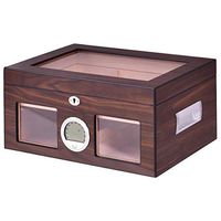 50-100 Cigar Humidor Storage Box Desktop Glasstop Humidifier