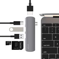 Purgo USB C Hub Adapter Dongle for MacBook 12-Inch, MacBook Air/Pro 2018, iPad Pro 2018 and More with 4K HDMI, USB-C Charging, 2 USB 3.0 and SD/Micro Card Readers.