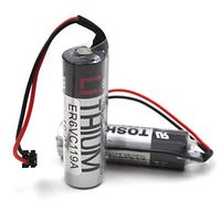 (2-Pack) 3.6V ER6V Lithium Battery Compatible with Toshiba PLC Battery in Factory Bag ER6VC119A/119B with Black Plug