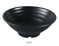Yanco BP-3018 Black Pearl-2 Bowl, 26oz Capacity, 8" Diameter, 3" Height, Melamine, Black Color with Matting Finish, Pack of 24